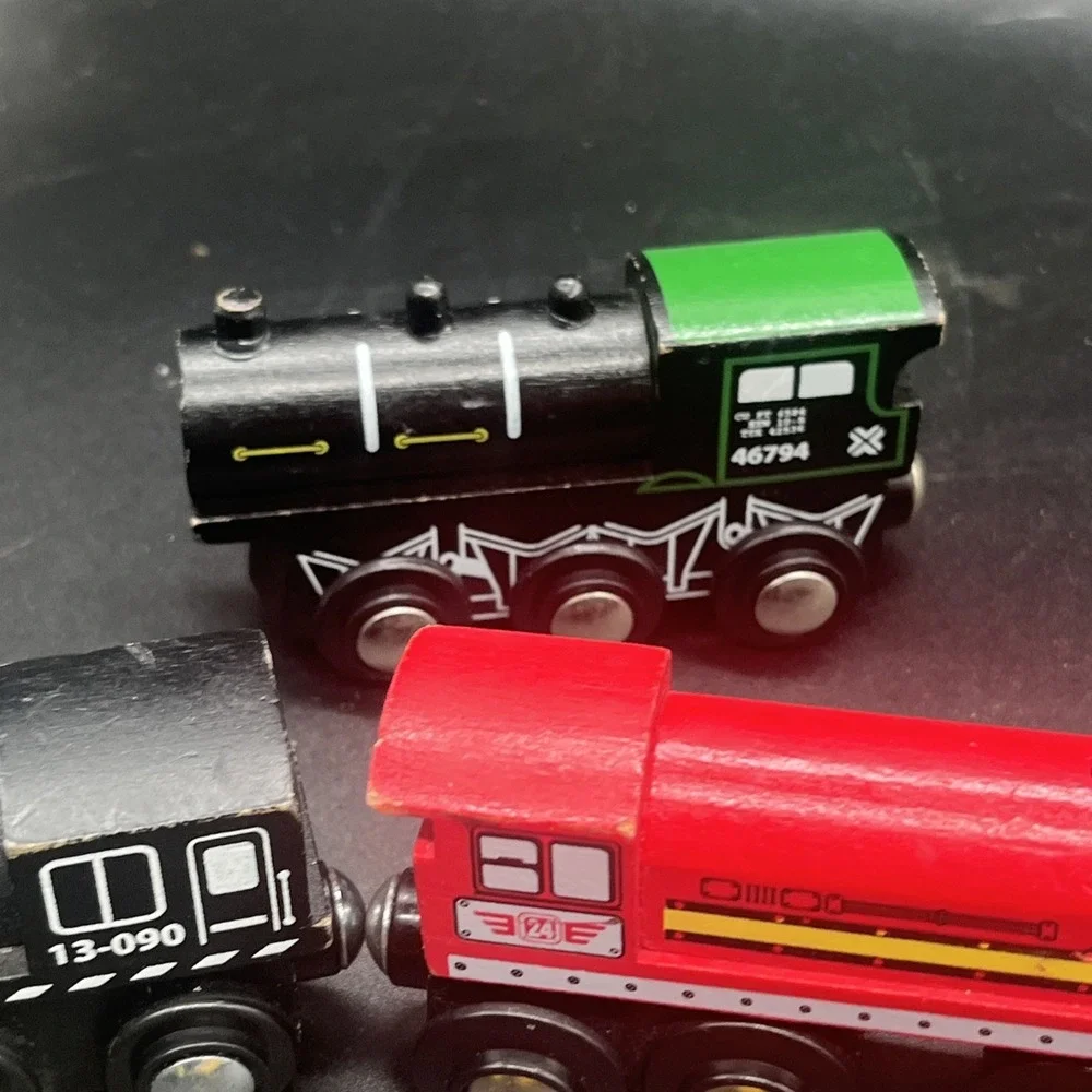 Mixed Wooden Train Lot 8pc Imaginarium Maxim Toys R Us Steam Roller Taxi